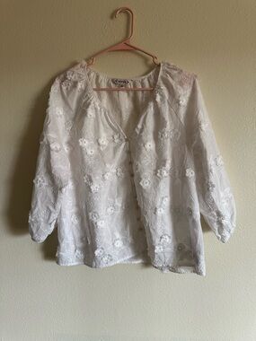 Nanette Lepore 3D Floral Blouse